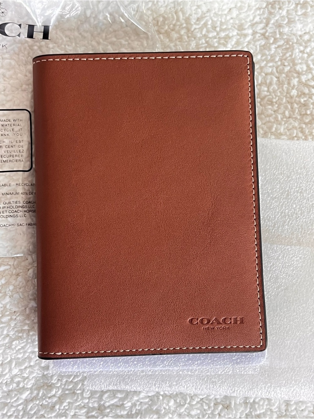 BRAND NEW IN ORIGINAL PACKAGING- Coach Brown Leather Passport Wallet - Picture 5 of 7